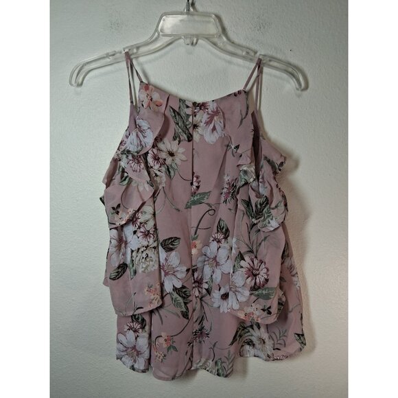 Haute Monde Blouse Business Casual Floral Boho Cottage Cold Shoulder Pink Large - Picture 3 of 10